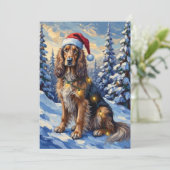 Elegant Afghan Hound Winter Wonderland Christmas Feestdagenkaart (Staand voorkant)