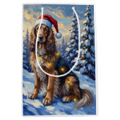 Elegant Afghan Hound Winter Wonderland Christmas Medium Cadeauzakje (Voorkant)