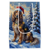 Elegant Afghan Hound Winter Wonderland Christmas Medium Cadeauzakje (Achterkant)
