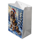 Elegant Afghan Hound Winter Wonderland Christmas Medium Cadeauzakje (Achterkant Gekanteld)