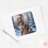 Elegant Afghan Hound Winter Wonderland Christmas Vierkante Sticker (Envelop)
