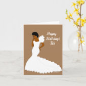 Elegant African American Sister Birthday Kaart (Gele Bloem)