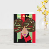 Elegant African American Sister Birthday Kaart (Gele Bloem)