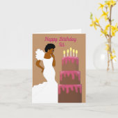 Elegant African American Sister Brown Kaart (Gele Bloem)