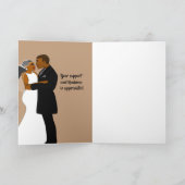 Elegant African American Wedding Ebony Bedankt Kaart (Binnen)