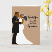 Elegant African American Wedding Ebony Bedankt Kaart (Gele Bloem)