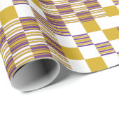 Elegant African Gold en Paars Kente Cadeaupapier (Rol Hoek)