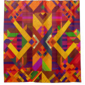 Elegant African Kente Geometrische hedendaagse kun Douchegordijn (Voorkant)
