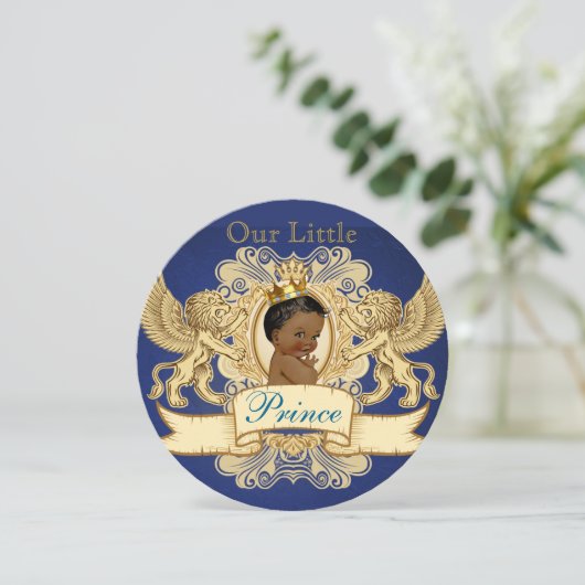 Elegant African Prince Royal Blue en Gold Kaart (Staand voorkant)