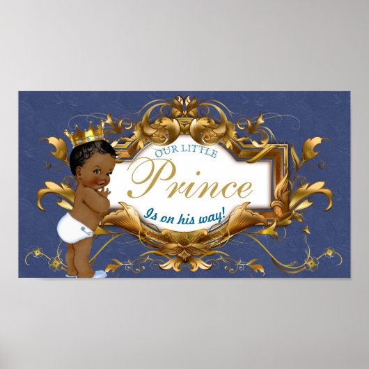 Elegant African Prince Royal Blue en Gold Poster (Voorkant)