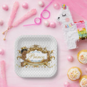 Elegant African Prince White Diamond Papieren Bordje (Feest)