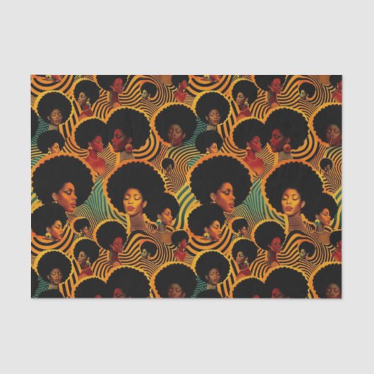 Elegant Afrikaans etnisch patroon in levendige tin Tissuepapier (Voorkant)