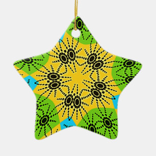 Elegant Afrikaans geïnspireerde Spider Traditionee Keramisch Ornament