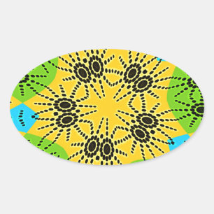 Elegant Afrikaans geïnspireerde Spider Traditionee Ovale Sticker