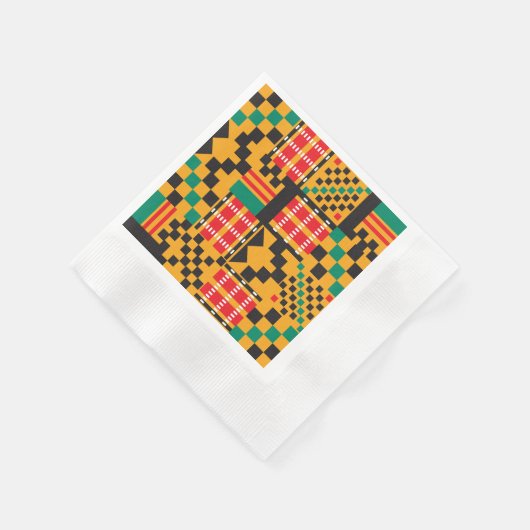 Elegant Afrikaans Kente Design Papier Servetten (Hoek)