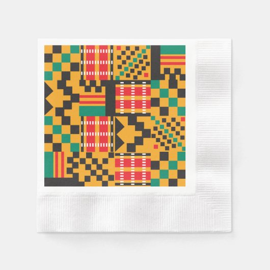 Elegant Afrikaans Kente Design Papier Servetten (Voorkant)