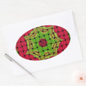 Elegant Afrikaans Mooi Geweven vector print patroo Ovale Sticker (Envelop)