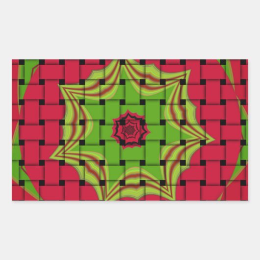 Elegant Afrikaans Mooi Geweven vector print patroo Rechthoekige Sticker (Voorkant)