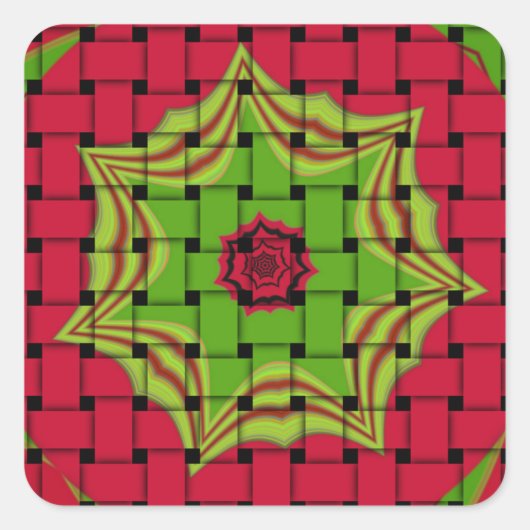 Elegant Afrikaans Mooi Geweven vector print patroo Vierkante Sticker (Voorkant)