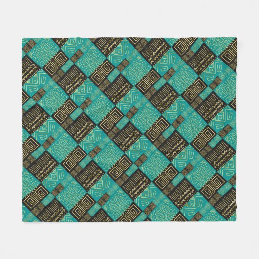 Elegant Afrikaans tribal geometrisch patroon Fleece Deken (Voorkant (Horizontaal))
