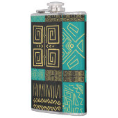 Elegant Afrikaans tribal geometrisch patroon Heupfles (Links)