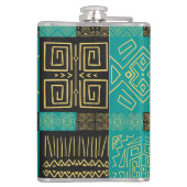 Elegant Afrikaans tribal geometrisch patroon Heupfles (Achterkant)