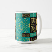 Elegant Afrikaans tribal geometrisch patroon Koffiemok (Voorkant rechts)