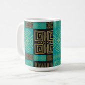 Elegant Afrikaans tribal geometrisch patroon Koffiemok (Voorkant links)