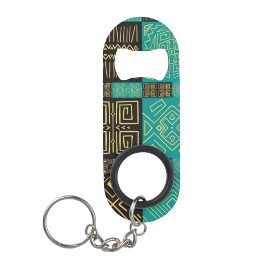Elegant Afrikaans tribal geometrisch patroon Mini Flessenopener (Voorkant)