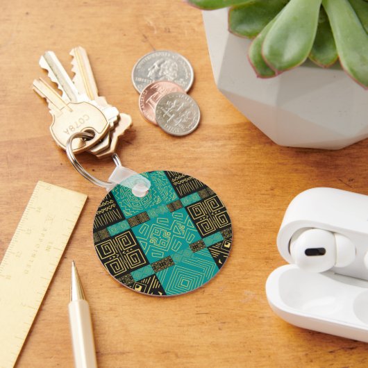 Elegant Afrikaans tribal geometrisch patroon Sleutelhanger (Bureau)