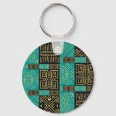 Elegant Afrikaans tribal geometrisch patroon Sleutelhanger (Achterkant)