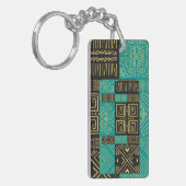 Elegant Afrikaans tribal geometrisch patroon Sleutelhanger (Voorkant Links)