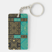 Elegant Afrikaans tribal geometrisch patroon Sleutelhanger (achterkant)