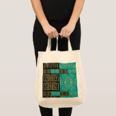 Elegant Afrikaans tribal geometrisch patroon Tote Bag (Voorkant (product))