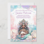 Elegant Afrikaans Zeemeermin Moeder Baby shower Kaart (Voorkant)