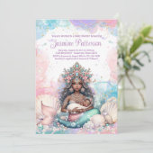 Elegant Afrikaans Zeemeermin Moeder Baby shower Kaart (Staand voorkant)