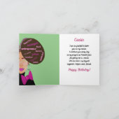 Elegant Afro American Cousin Birthday Kaart (Binnen)