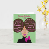 Elegant Afro American Cousin Birthday Kaart (Gele Bloem)