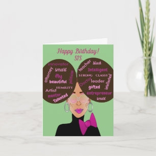 Elegant Afro American Cousin Birthday Kaart