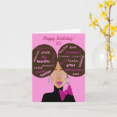 Elegant Afro American Sister Birthday Kaart (Gele Bloem)