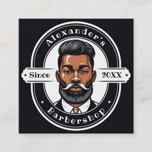Elegant Afro-Amerikaans Man personaliseren Vierkante Visitekaartje (Voorkant)