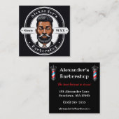 Elegant Afro-Amerikaans Man personaliseren Vierkante Visitekaartje (Voorkant / Achterkant)