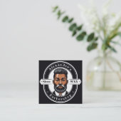 Elegant Afro-Amerikaans Man personaliseren Vierkante Visitekaartje (Staand voorkant)