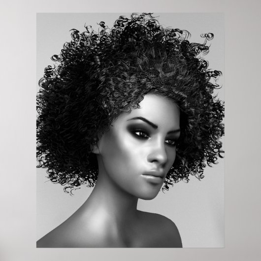 Elegant Afro haar Poster (Voorkant)