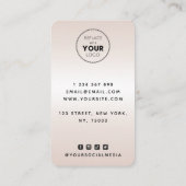 Elegant Afro Hair Girl Cream Gradient Trendy Salon Visitekaartje (Achterkant)