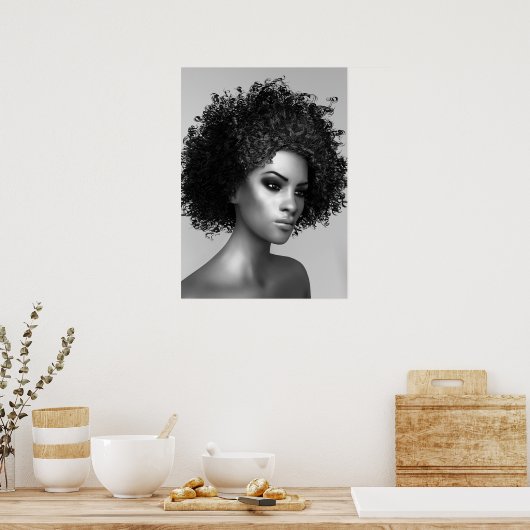 Elegant Afro Hair Poster (Keuken)