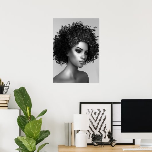 Elegant Afro Hair Poster (Thuiskantoor)