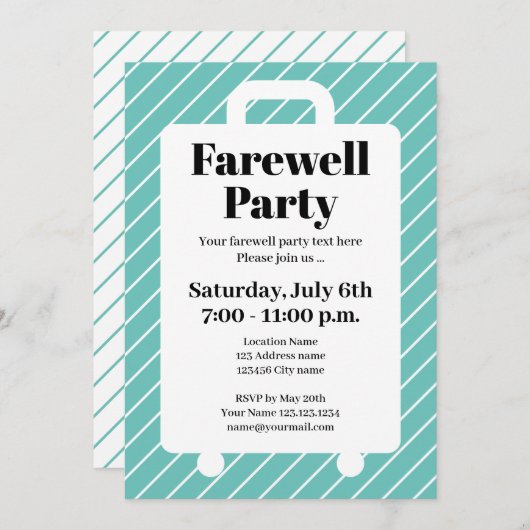 Elegant afscheid gaan weg feest kaart (Voorkant / Achterkant)