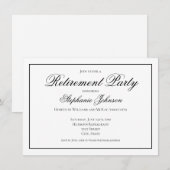 Elegant Afscheid Zwart en Wit Feest Kaart (Voorkant / Achterkant)