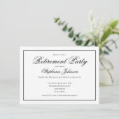 Elegant Afscheid Zwart en Wit Feest Kaart (Staand voorkant)